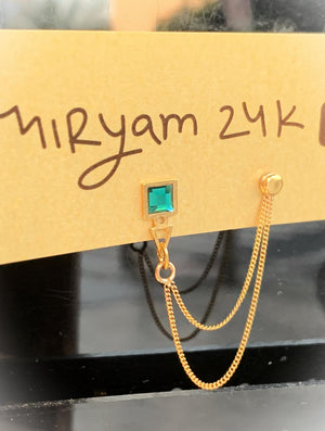 עגיל  לגו קוביה כפול | Double Lego Cube Earring