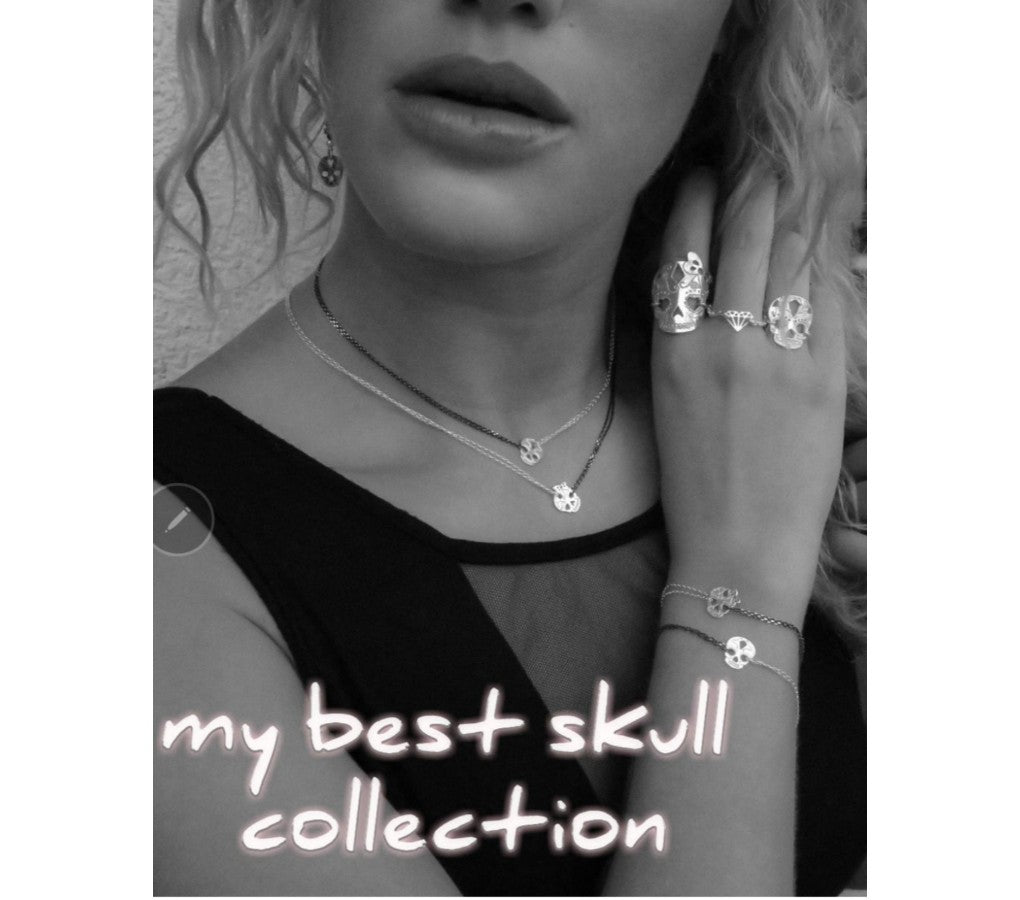 שרשרת גולגולת חצי מיניסקול בן | Half Miniscule Necklace