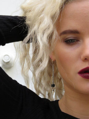 עגילי ניטים שחורים |  Black Rivets Earrings