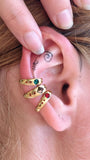עגיל צ'ארם כפול | Gold Double Rhombus Lego Earring (Copy)