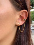 עגיל צ'ארם כפול | Gold Double Rhombus Lego Earring (Copy)
