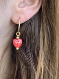 עגיל לב אדום |  Red Heart Earring