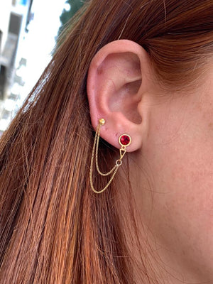 עגיל לגו עגול כפול | Double round Lego earring