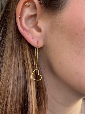 עגיל לופ לב | Heart loop earring