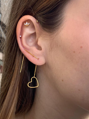 עגיל לופ לב | Heart loop earring