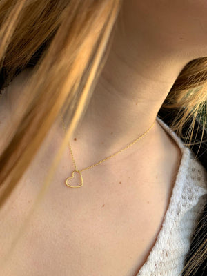 שרשרת לב חלול | Hollow heart necklace