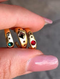 עגיל צ'ארם כפול | Gold Double Rhombus Lego Earring (Copy)