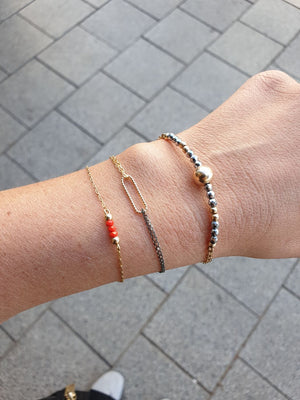 צמיד אובל  | Black & White Oval Bracelet