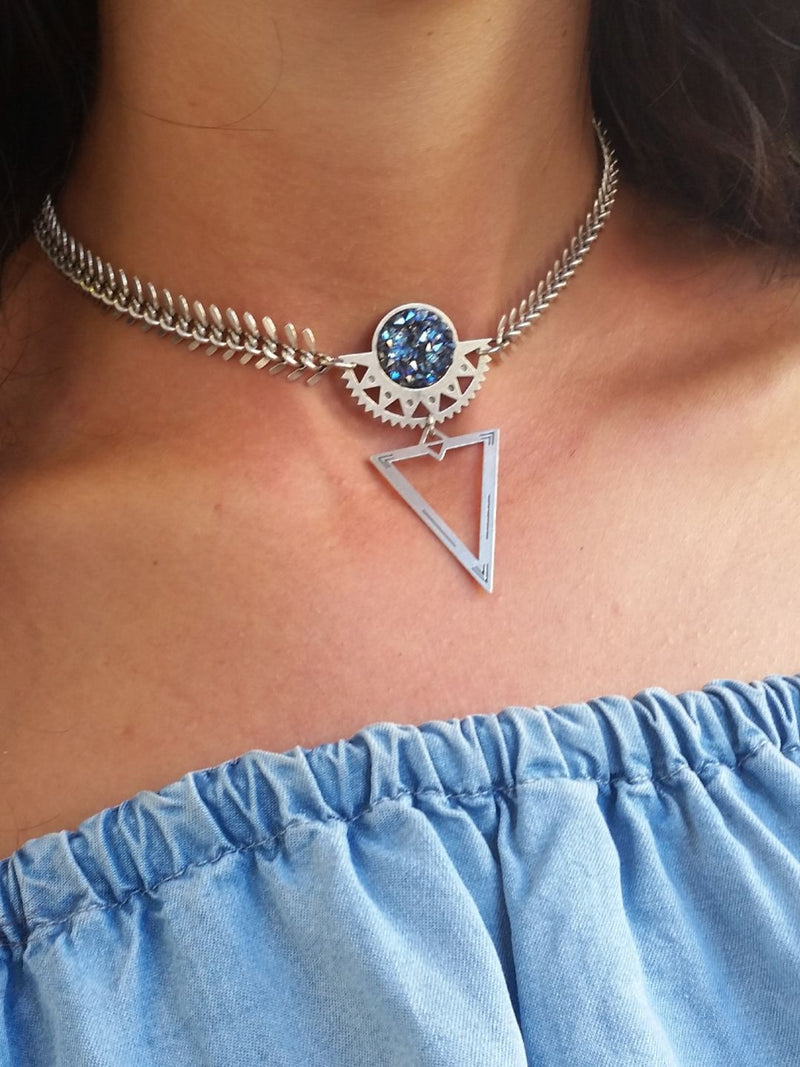 שרשרת ענק צ'וקר מונסאן | Moon Sun Huge Choker Necklace