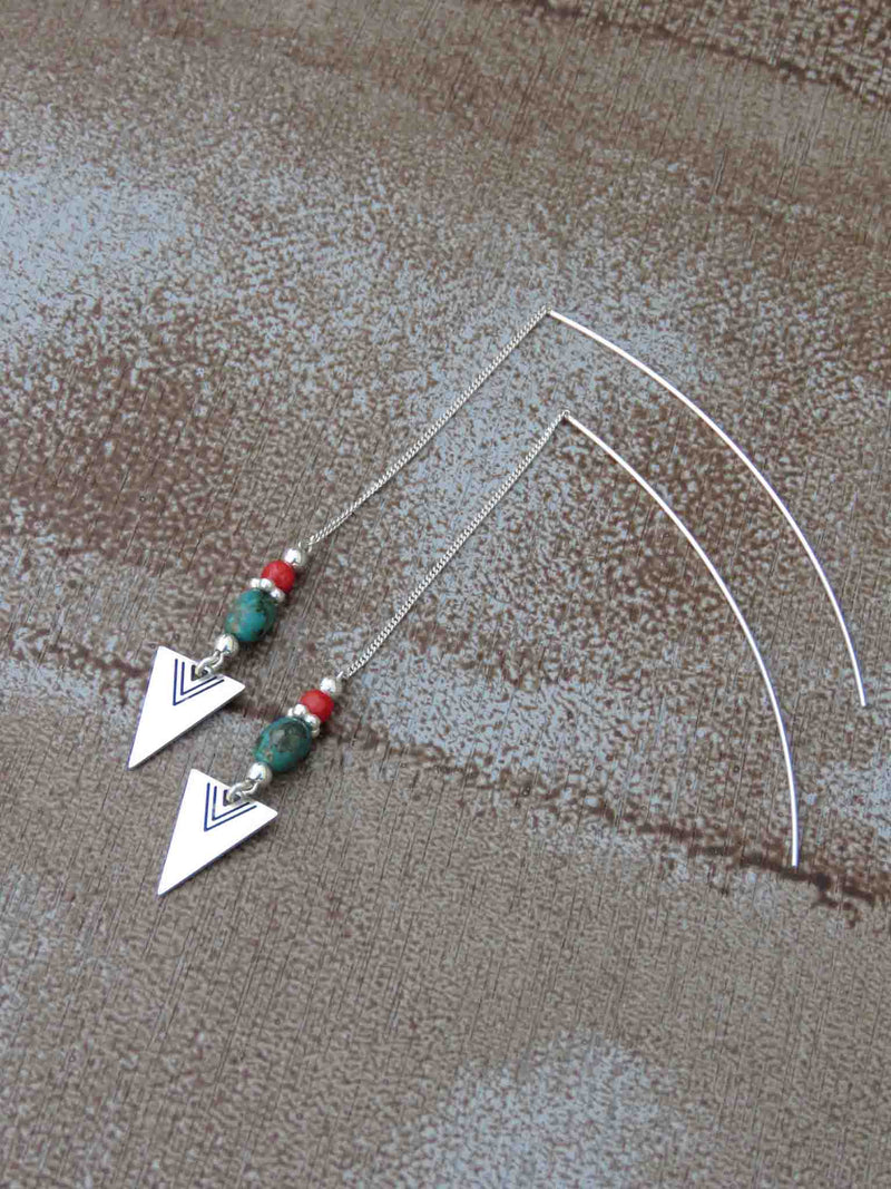 עגילים קשת משולש אינדיאני | Indian Triangular Bow Earrings