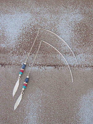 עגילים קשת נוצה | Feather Bow Earrings