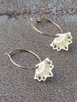 חישוקי פלור שבטי | Tribal Flower Hoops