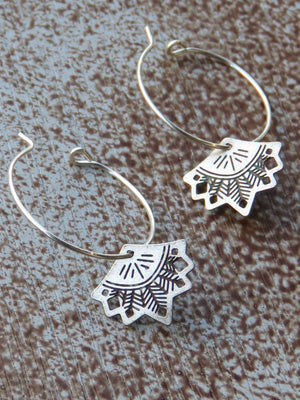 חישוקי פלור שבטי | Tribal Flower Hoops