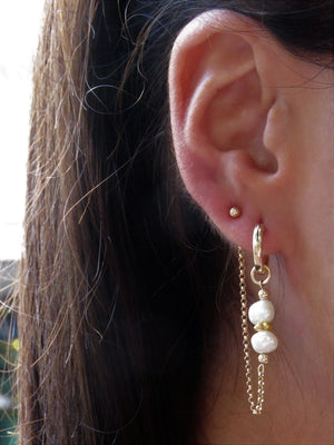 עגיל פרל כפול | Double pearl earring