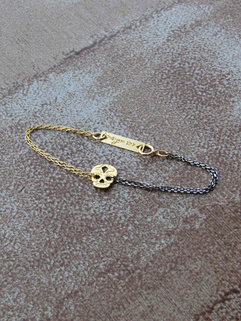 צמיד מיניסקול בן |  Mini Skull Bracelet