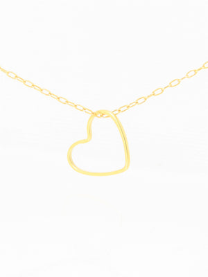 שרשרת לב חלול | Hollow heart necklace